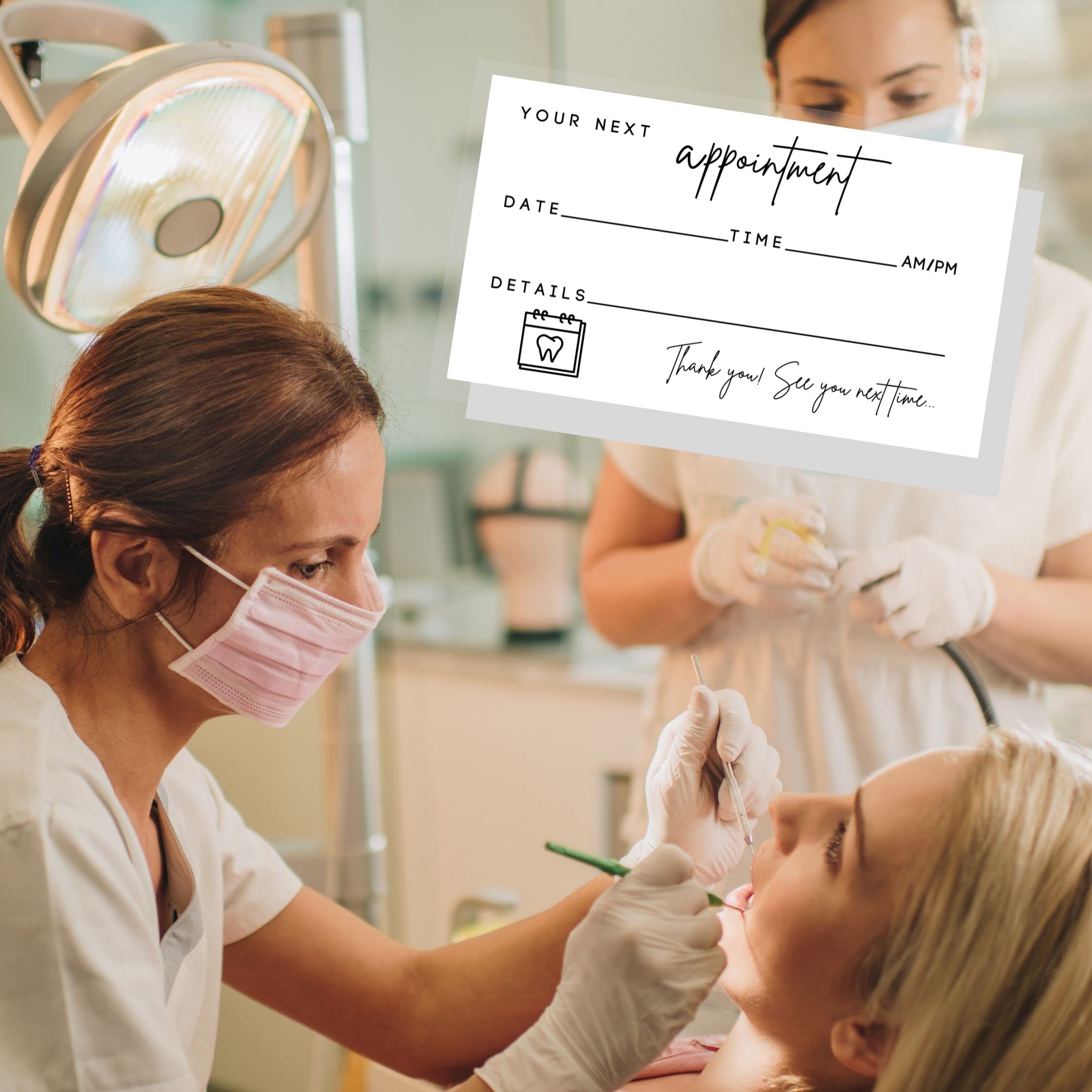 Lashicorn Dental Appointment Reminder Cards 50 Pack Minimalist Design for Teeth Whitening Dental Office Client Reminder Pediatric Dentist Orthodontics - View 6 of 7