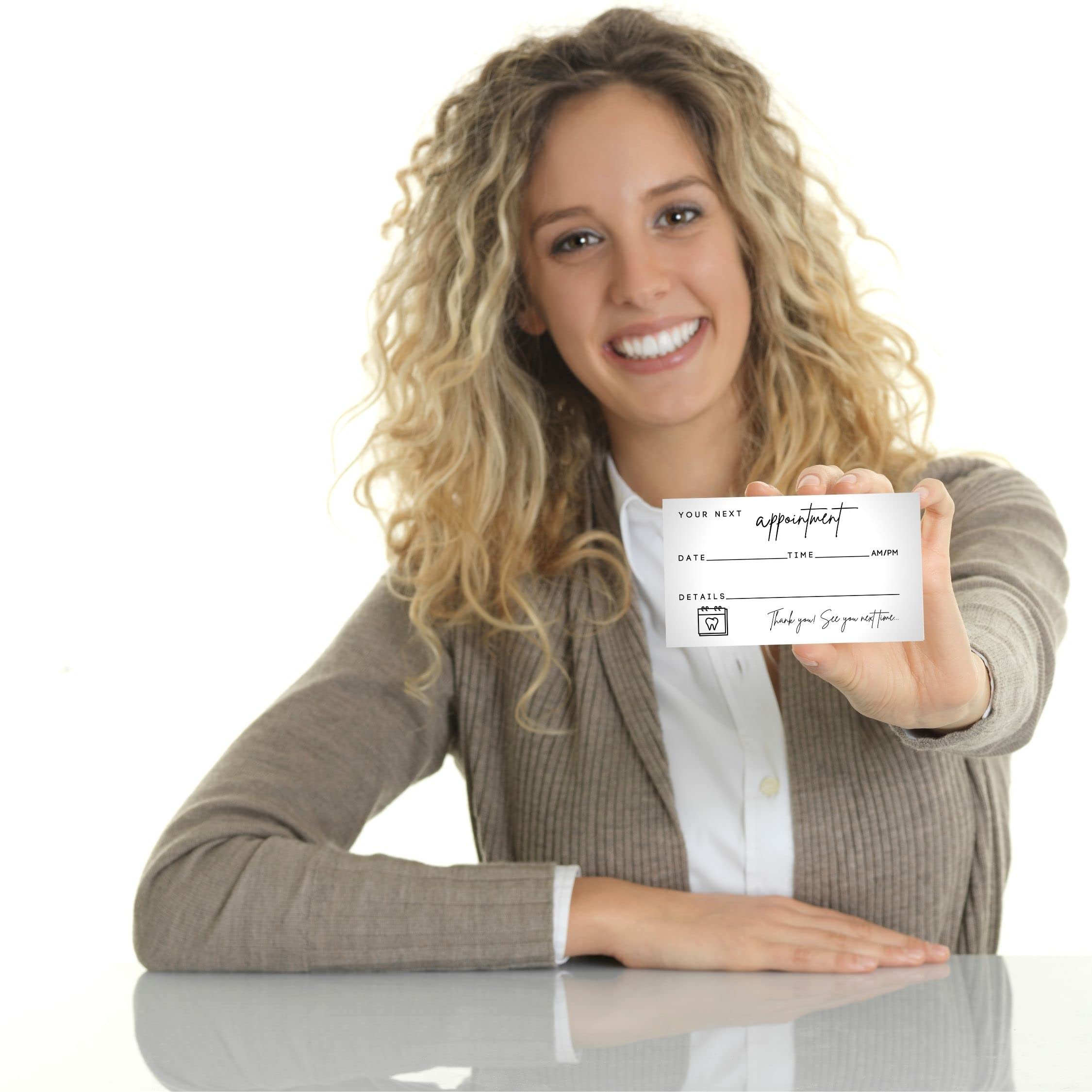 Lashicorn Dental Appointment Reminder Cards 50 Pack Minimalist Design for Teeth Whitening Dental Office Client Reminder Pediatric Dentist Orthodontics - View 7 of 7