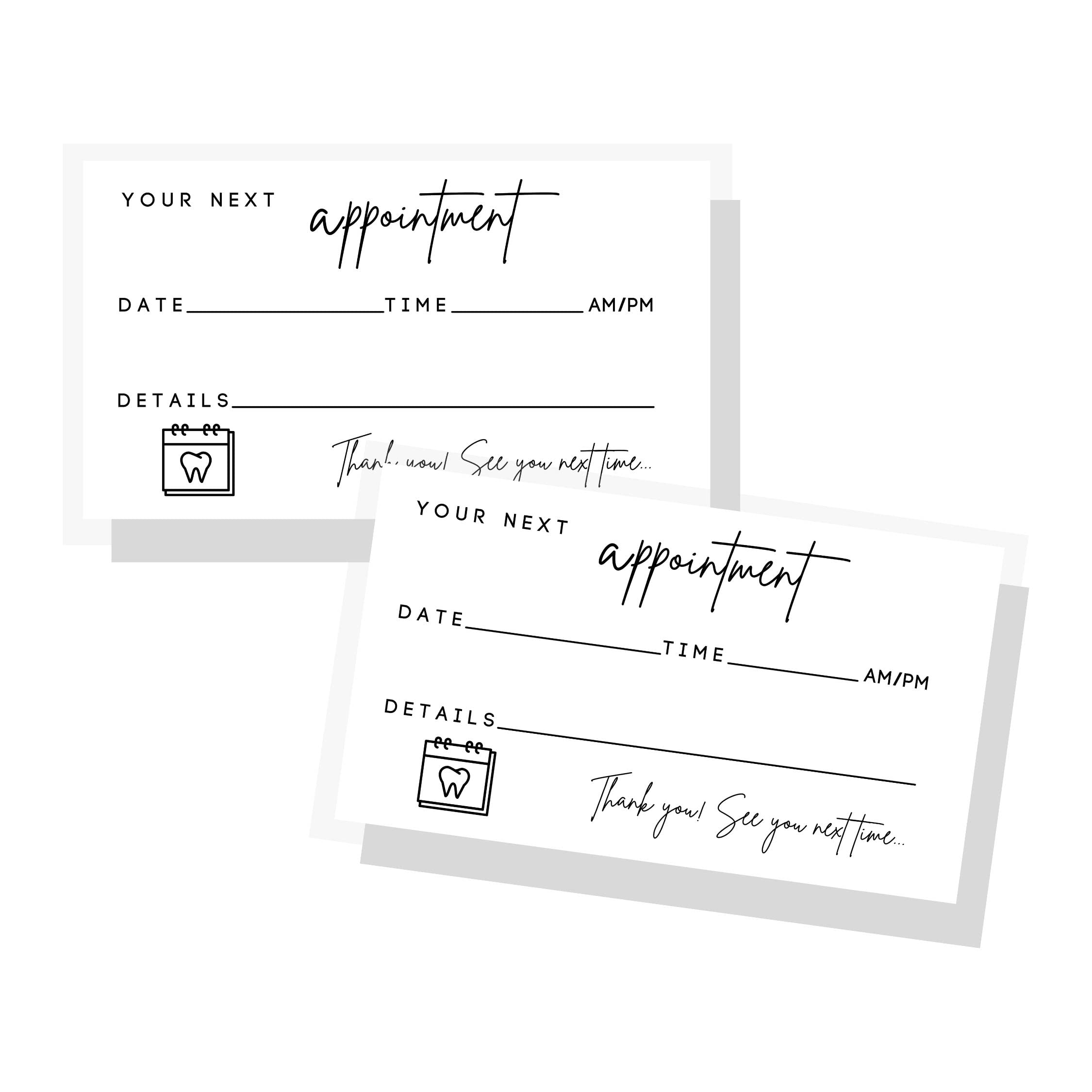 Lashicorn Dental Appointment Reminder Cards 50 Pack Minimalist Design for Teeth Whitening Dental Office Client Reminder Pediatric Dentist Orthodontics