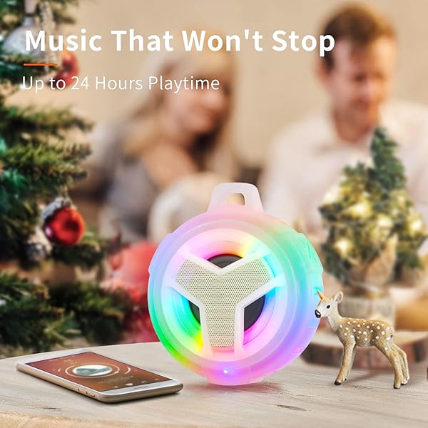 EBODA EBODA Bluetooth Shower Speaker: IP67 Waterproof, LED Light, 2000mAh, True Wireless Stereo - Perfect Gift for Music Lovers! - View 8 of 11