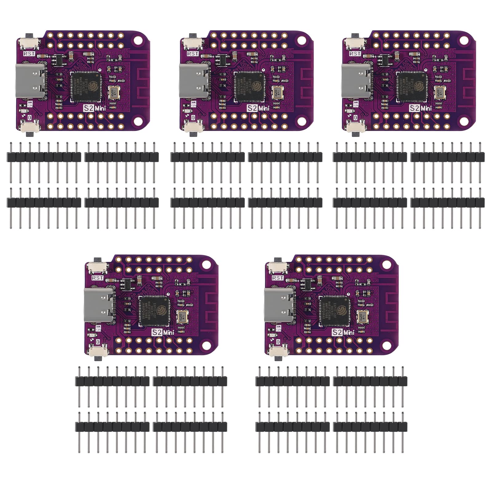 DIANN 5pcs ESP32 S2 Mini WiFi IOT Board 4MB Flash 2MB PSRAM MicroPython Type-C USB for Fast IoT Development