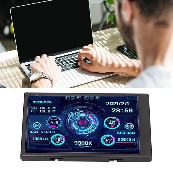 Pomya 3.5 Inch IPS USB Mini Screen AIDA64 PC CPU Data Monitor Multifunctional Computer Temperature Monitor for System Performance - View 5 of 11