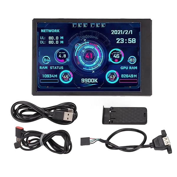 Pomya 3.5 Inch IPS USB Mini Screen AIDA64 PC CPU Data Monitor Multifunctional Computer Temperature Monitor for System Performance - View 3 of 11