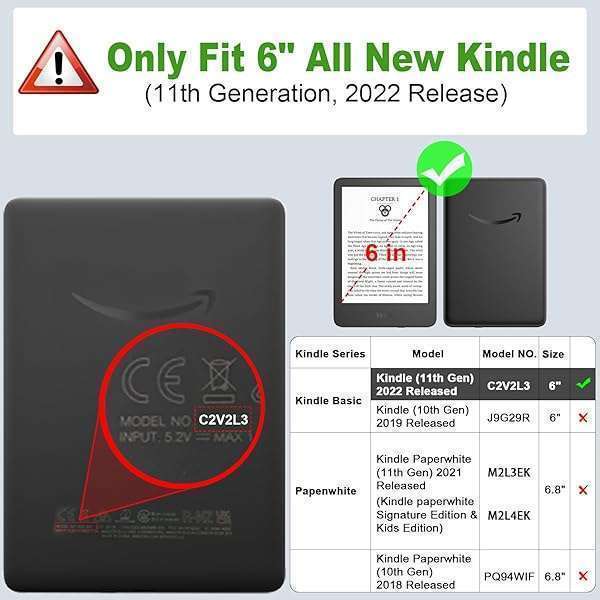 FINTIE Fintie Stand Case for 2022 Kindle 11th Gen - PU Leather, Card Slot & Hand Strap, Glittering Marble Design - View 3 of 10