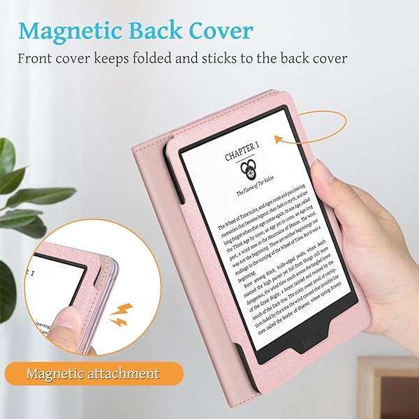 FINTIE Fintie Stand Case for 2022 Kindle 11th Gen - PU Leather, Card Slot & Hand Strap, Glittering Marble Design - View 6 of 10