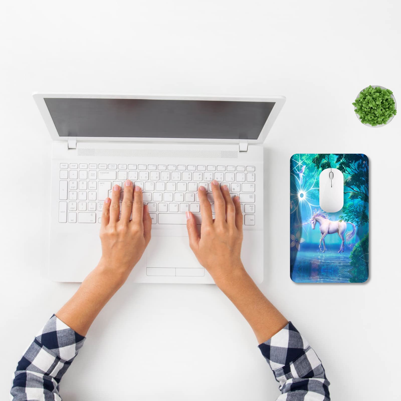 AIMSA Ergonomic Mouse Pad Wrist Rest Support, Thick Mousepad Upgraded Memory Foam, Pain Relief and Non-Slip PU Base for Home Office, Unicorn - View 2 of 8