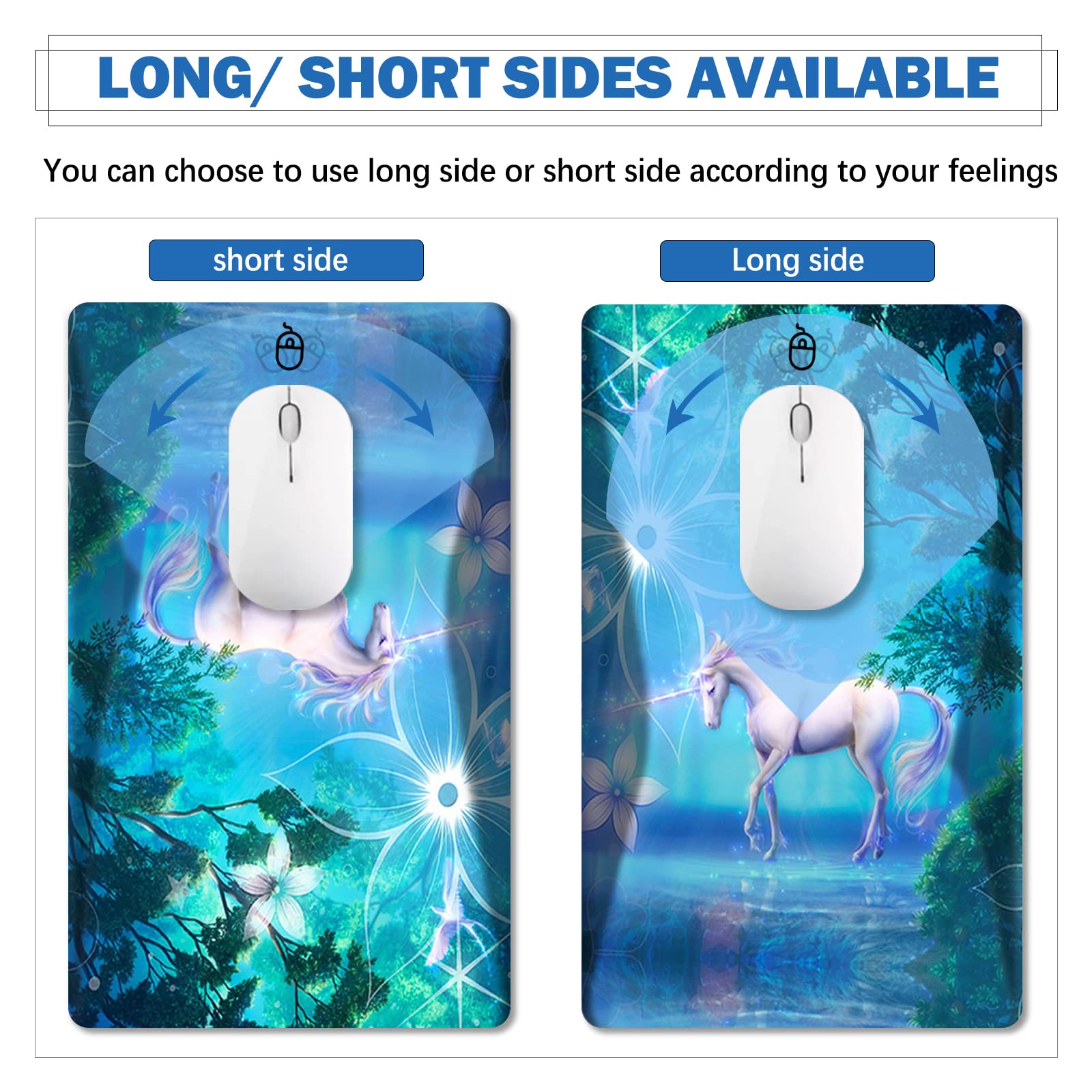 AIMSA Ergonomic Mouse Pad Wrist Rest Support, Thick Mousepad Upgraded Memory Foam, Pain Relief and Non-Slip PU Base for Home Office, Unicorn - View 4 of 8