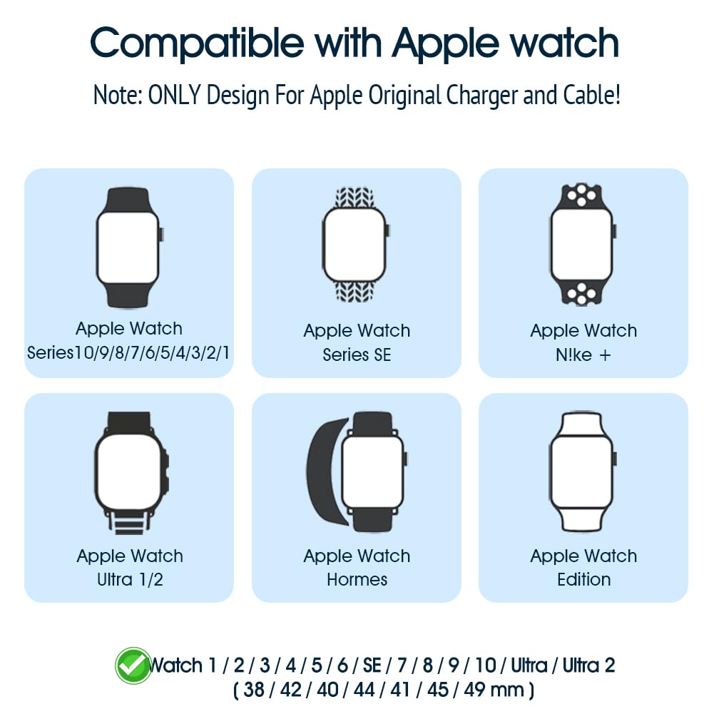 Aluminum Charging Stand Compatible with Apple Watch Ultra 2 1 SE 10 9 8 7 6 5 4 3 2 1, Desk Charger DockandHolder Nightstand for iWatch 49 46 42 45 - View 4 of 9