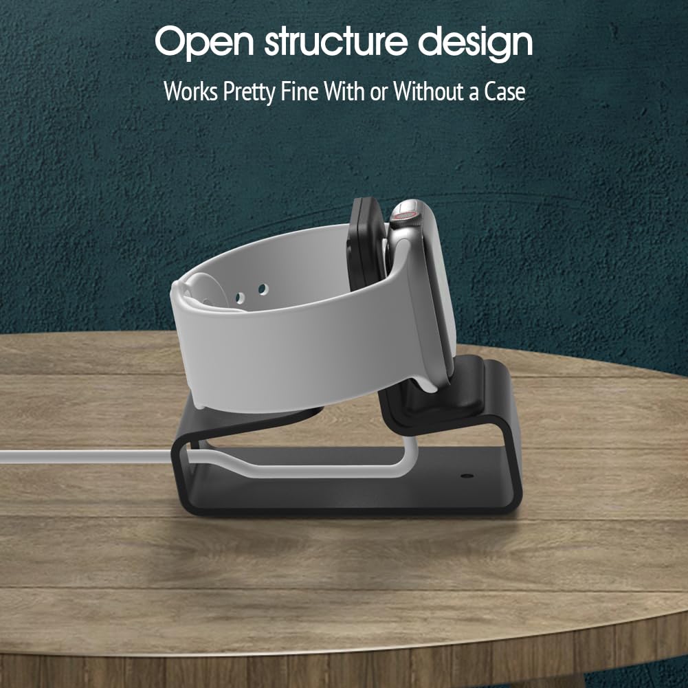 Aluminum Charging Stand Compatible with Apple Watch Ultra 2 1 SE 10 9 8 7 6 5 4 3 2 1, Desk Charger DockandHolder Nightstand for iWatch 49 46 42 45 - View 5 of 9