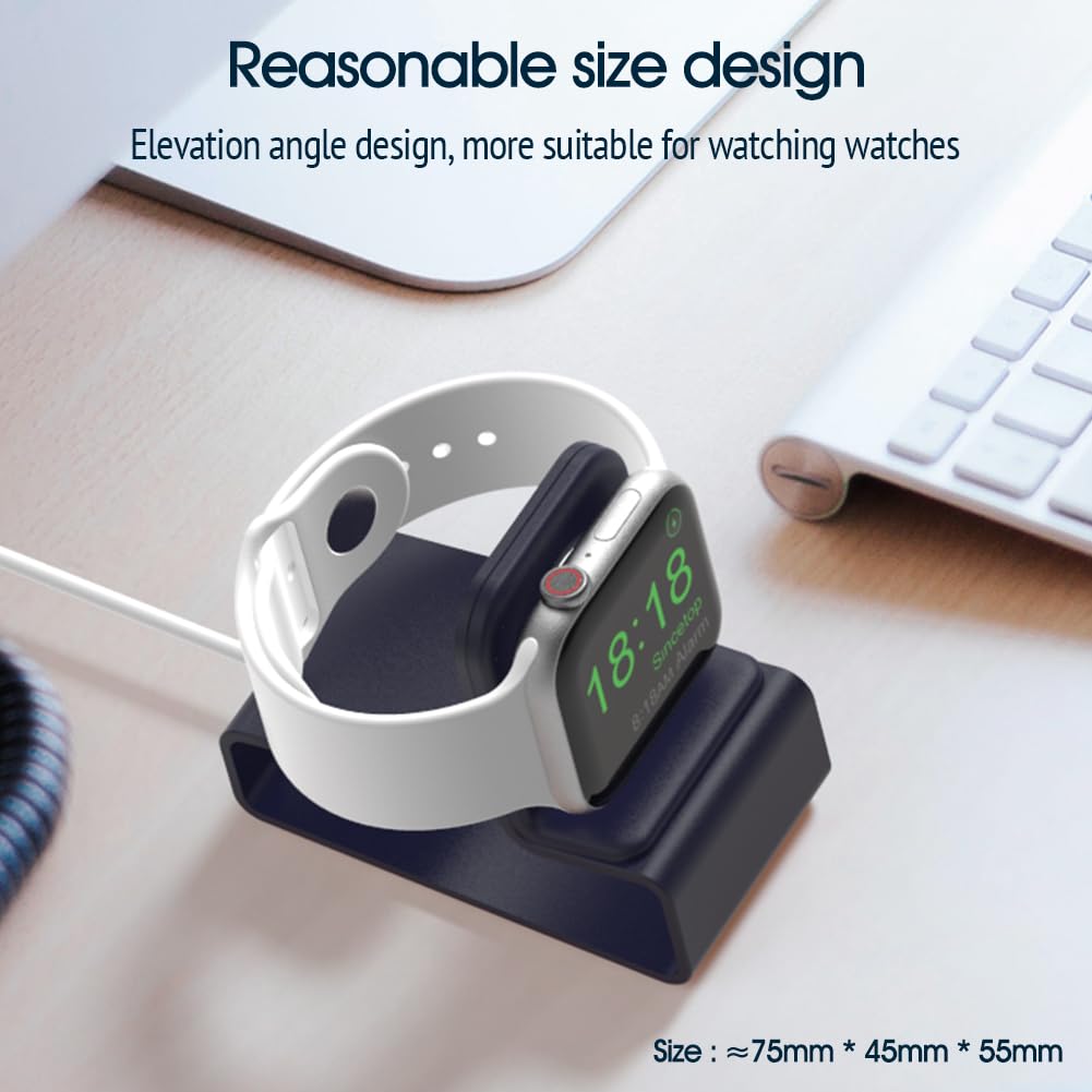 Aluminum Charging Stand Compatible with Apple Watch Ultra 2 1 SE 10 9 8 7 6 5 4 3 2 1, Desk Charger DockandHolder Nightstand for iWatch 49 46 42 45 - View 7 of 9