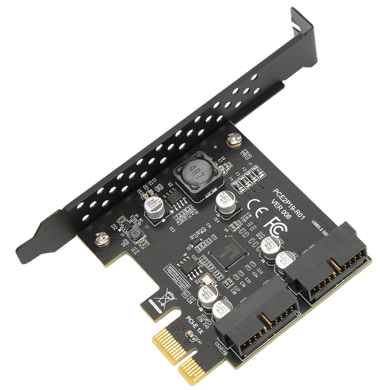 Zunate Zunate PCIe to USB 3.2 GEN1 Card Dual Port 19PIN Expansion Card for Windows and Linux High Speed 5Gbps Performance - View 5 of 9