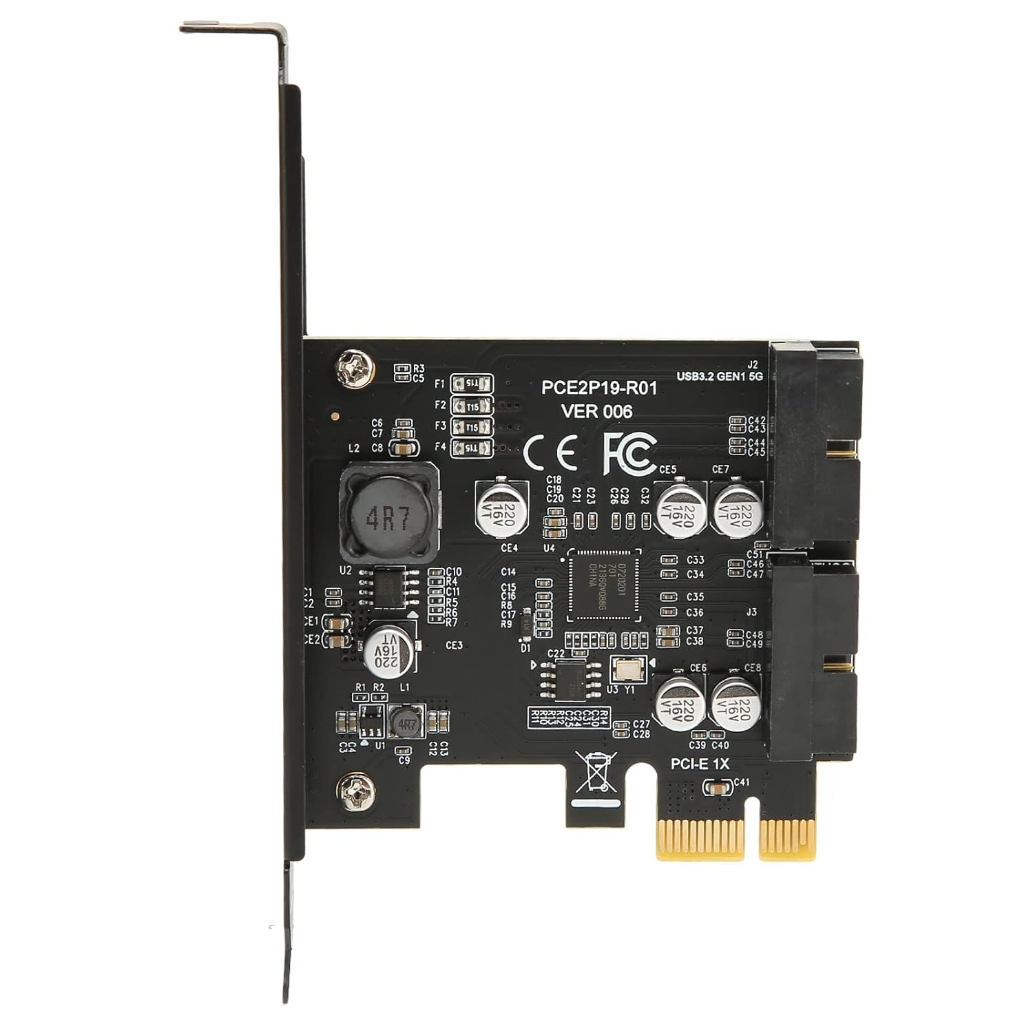 Zunate Zunate PCIe to USB 3.2 GEN1 Card Dual Port 19PIN Expansion Card for Windows and Linux High Speed 5Gbps Performance - View 6 of 9
