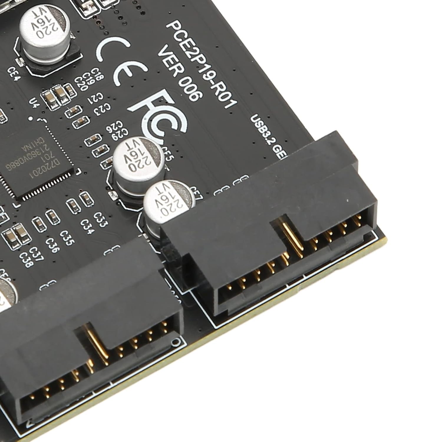 Zunate Zunate PCIe to USB 3.2 GEN1 Card Dual Port 19PIN Expansion Card for Windows and Linux High Speed 5Gbps Performance - View 8 of 9