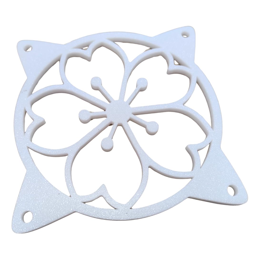 splash n color SplashNColor 120mm Sakura Fan Grill Decorative Cover Cute Cherry Blossom Cooling PC Fan Protector for Gaming CPU Easy Installation