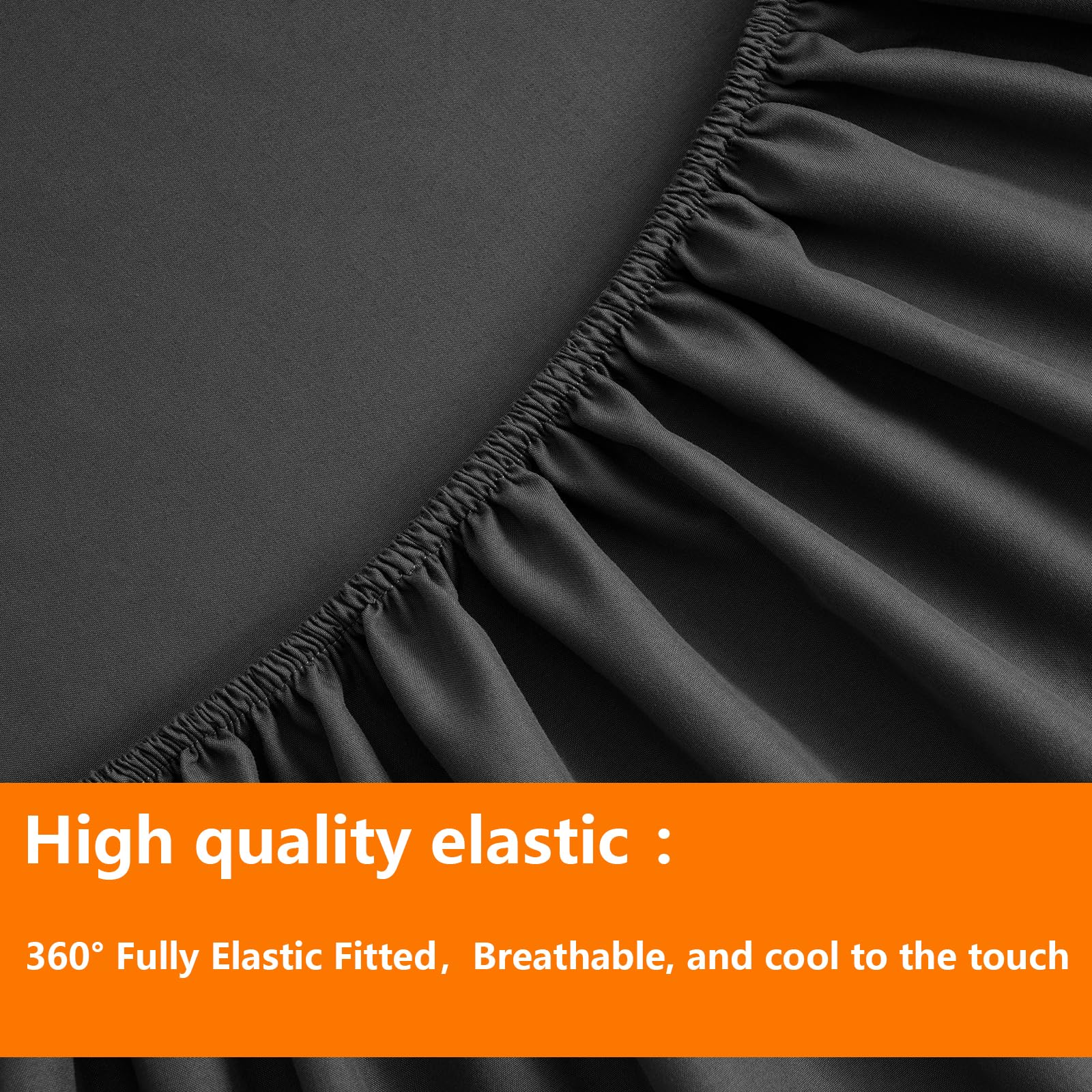 TAIMIT TAIMIT Full Size 7 Piece Comforter Set All Season Soft Quilted Reversible Bedding Dark Grey Bed in a Bag with Sheets and Pillow Shams - View 6 of 7