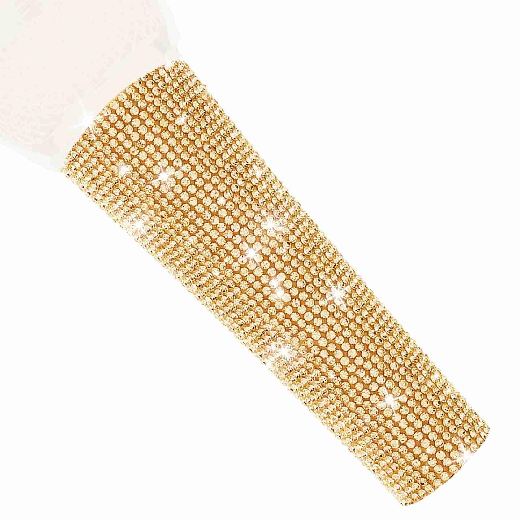 RhymKawa B58 Champagne Gold Cover Decorate Universal Wired Microphone SM58LC, Beta 58a, Glitter Rhinestones Sleeve Replacement Shining on Wedding