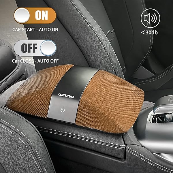 LUFTRUM Car Air Purifier with H13 True HEPA Filter: Car Portable Air purifier for Exhaust Fumes, VOC, Smoke, Odors, and Bacteria, 99.9% Removal to 0.1 Microns - Air purifier for Car Traveling Bedroom (brown) - View 7 of 10
