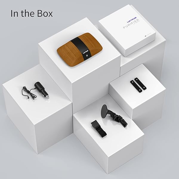 LUFTRUM Car Air Purifier with H13 True HEPA Filter: Car Portable Air purifier for Exhaust Fumes, VOC, Smoke, Odors, and Bacteria, 99.9% Removal to 0.1 Microns - Air purifier for Car Traveling Bedroom (brown) - View 10 of 10