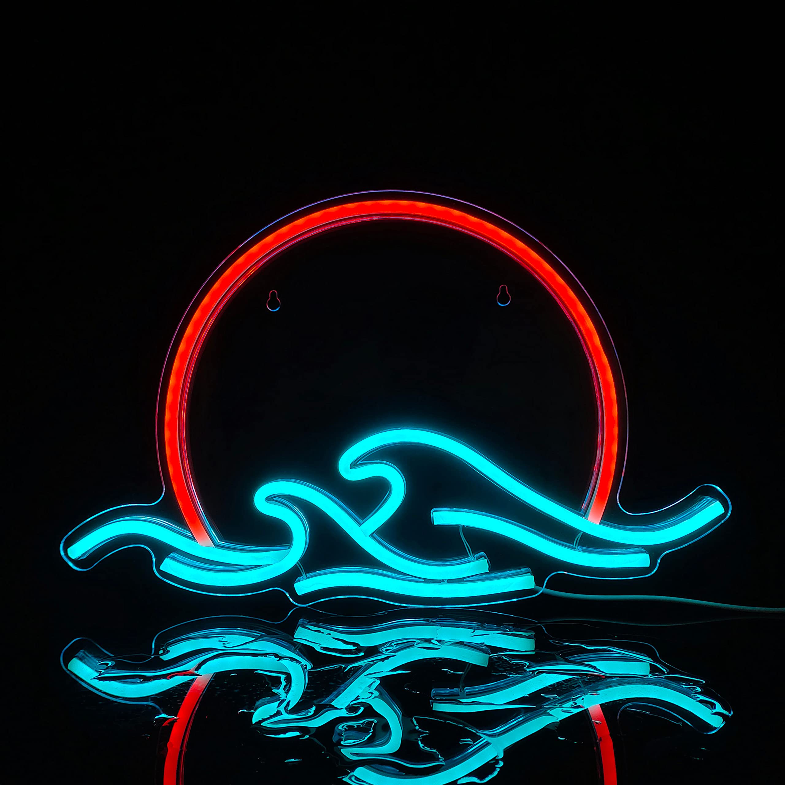 GGK Sunset with Waves Neon Sign LED Sunrise Light for Bedroom Wall Decor Anime Wave Design Perfect for Home Aesthetic - View 8 of 8