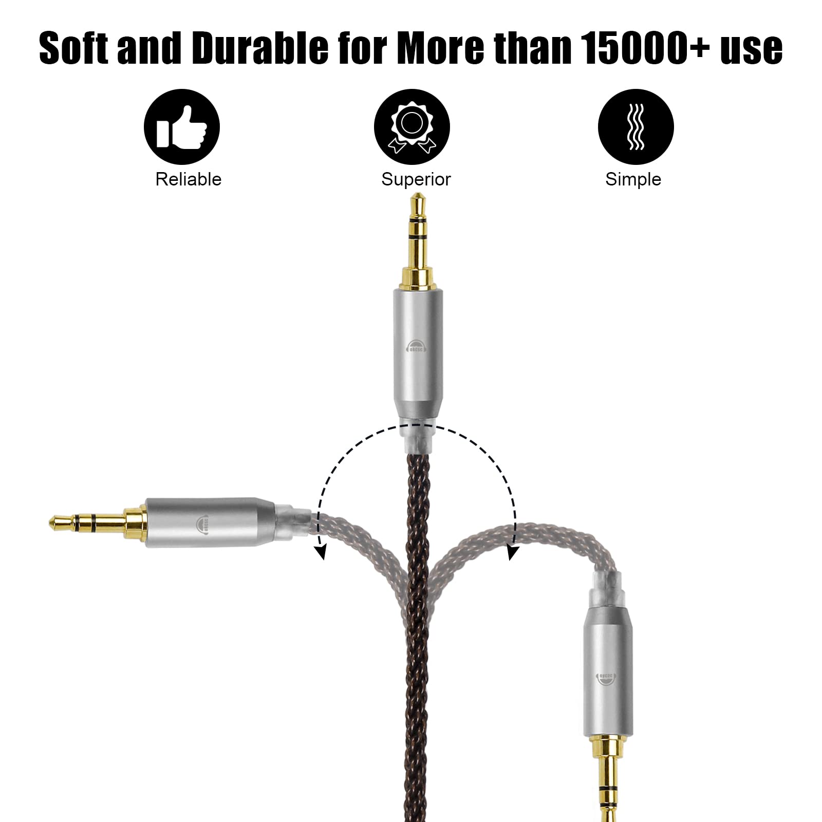 okcsc MMCX Cable Replacement Upgrade for Shure SE215, SE315, SE425, SE535, SE535LTD, SE846, AONIC3, AONIC4-8 Core OFC Audio Cable, MMCX Connector, 4 - View 3 of 6