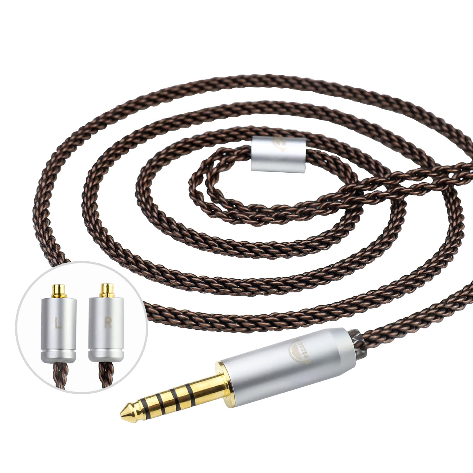 okcsc MMCX Cable Replacement Upgrade for Shure SE215, SE315, SE425, SE535, SE535LTD, SE846, AONIC3, AONIC4-8 Core OFC Audio Cable, MMCX Connector, 4