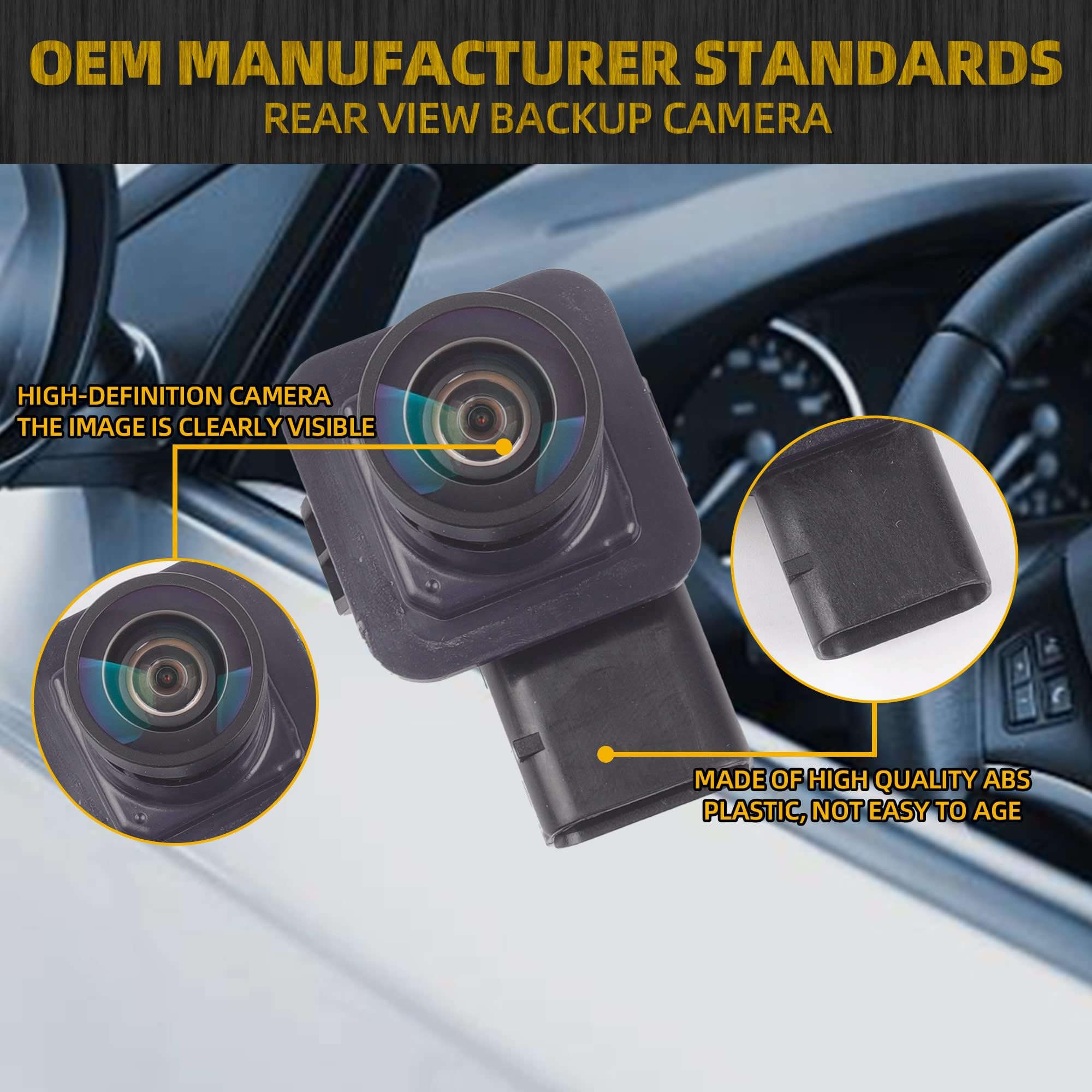 Dasbecan Rear View Backup Camera Compatible with Ford Flex 2013-2019 Replaces DA8Z-19G490-A DA8Z-19G490-C EA8Z-19G490-A GA8Z-19G490-A Parking Assist - View 4 of 7