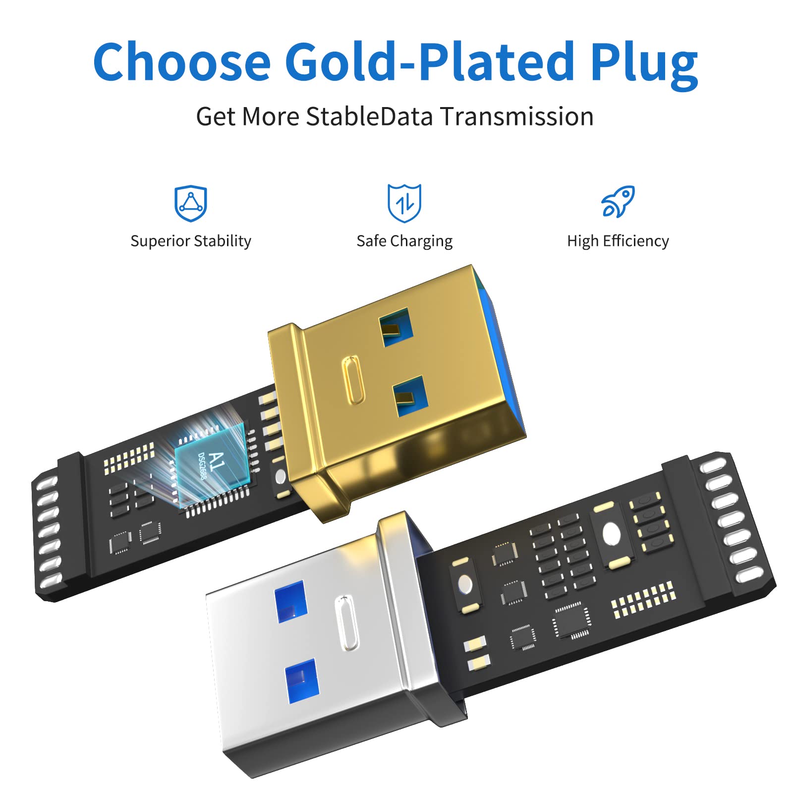 SSS·GRGB SSS GRGB USB 3.0 Extension Cable 100FT Type A Male to Female Active Extender with Signal Booster and USB-C Charging Port for Devices - View 3 of 8