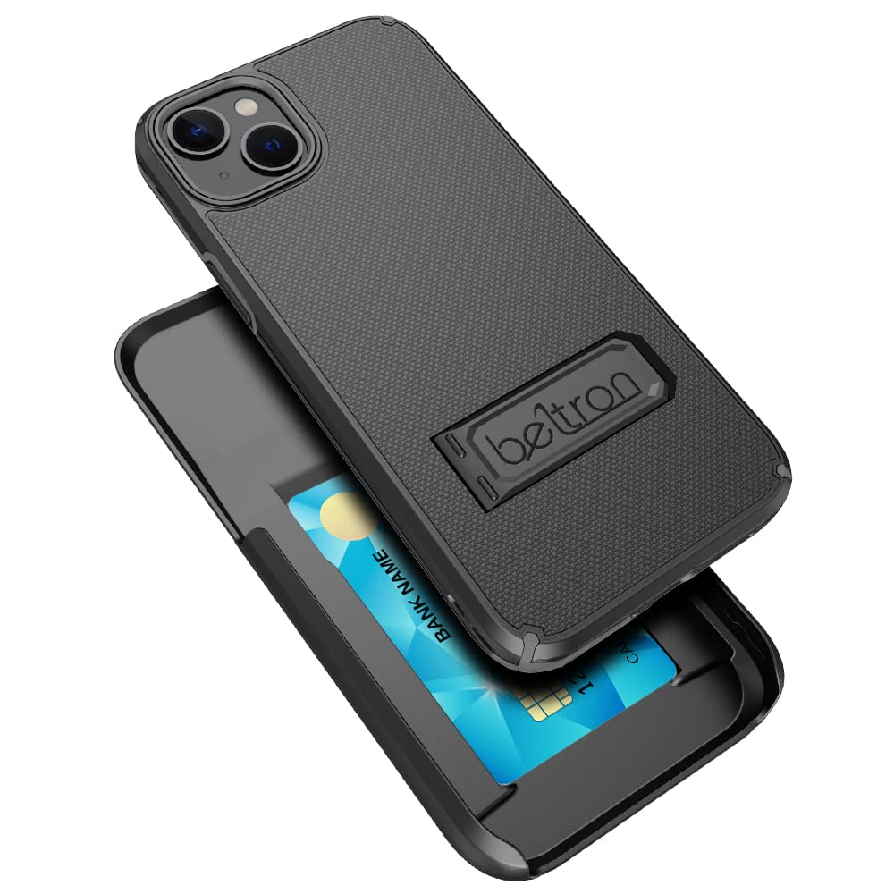 BELTRON Case Holster Combo for iPhone 13 14, Slim Protective Full Body Grip Case and Swivel Belt Clip 3 in 1 Combo with Kickstand and Card Holder - View 4 of 9