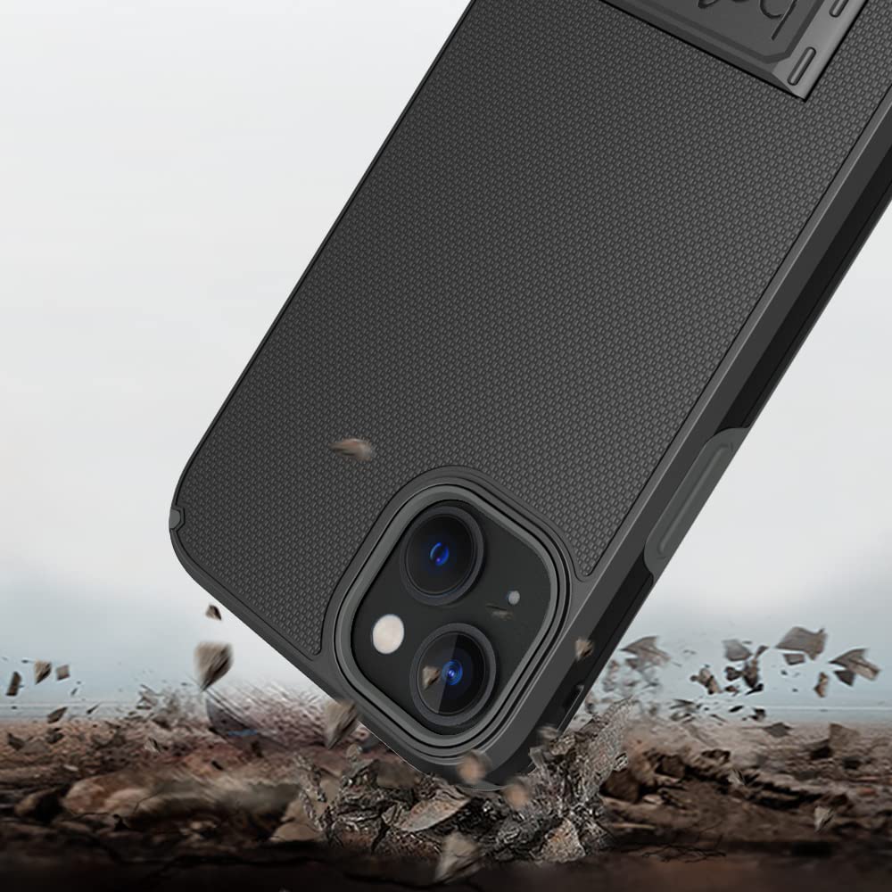 BELTRON Case Holster Combo for iPhone 13 14, Slim Protective Full Body Grip Case and Swivel Belt Clip 3 in 1 Combo with Kickstand and Card Holder - View 9 of 9