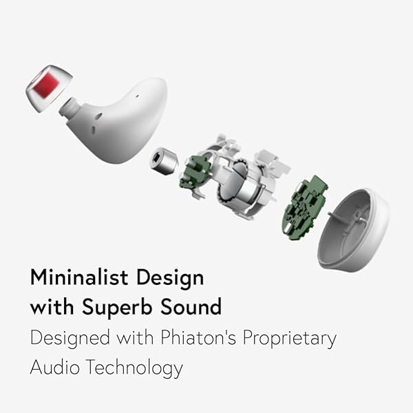 Phiaton Phiaton Bonobuds Lite: True Wireless Earbuds with Clear Voice, 11-Hour Playtime & Ambient Mode - Floral White - View 4 of 9