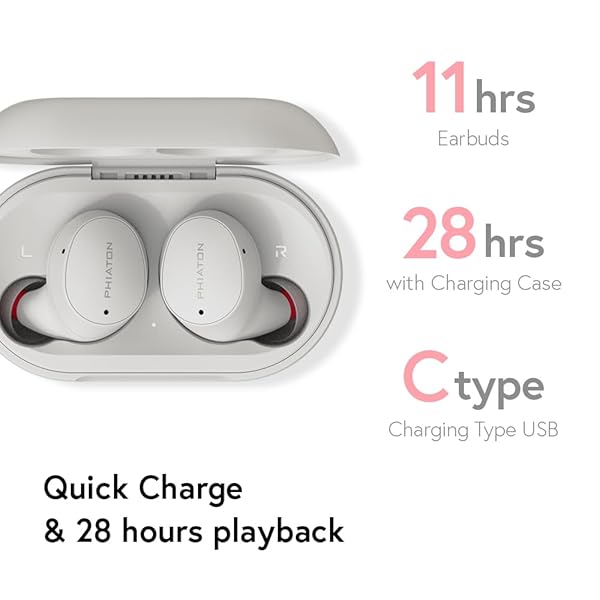 Phiaton Phiaton Bonobuds Lite: True Wireless Earbuds with Clear Voice, 11-Hour Playtime & Ambient Mode - Floral White - View 7 of 9