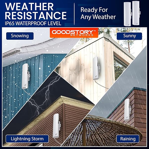 GOOD STORY High-Speed Wireless Bridge Kit for Outdoor WiFi - Long Range 5G Point-to-Point Expansion (2 Pack) - View 4 of 10
