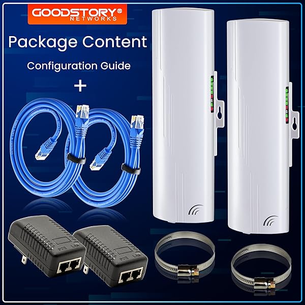 GOOD STORY High-Speed Wireless Bridge Kit - 5G Point to Point Outdoor WiFi, 1000Mbps, 5Km Range (2 Pack) for Network Expansion - View 11 of 11