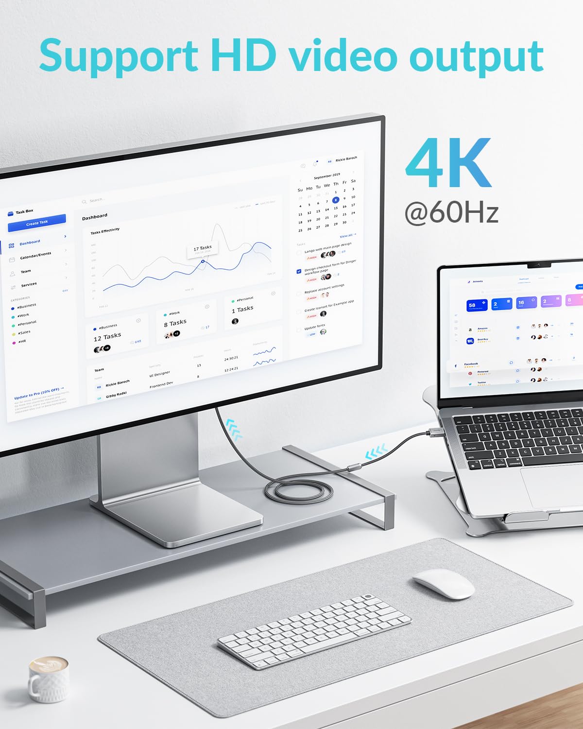 PHIXERO PHIXERO 240W USB C to USB C Cable Zine Alloy 20Gbps 1.6ft Black High Speed Charging and Data Transfer Cable - View 3 of 7