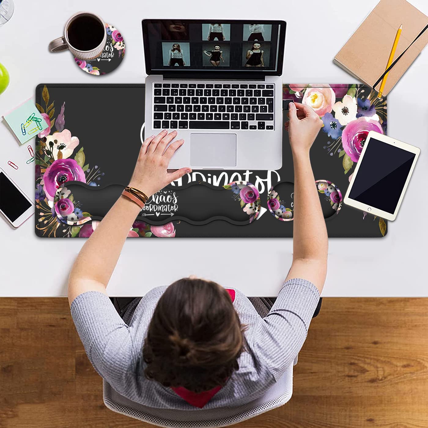 Gaming Mouse Pad and Keyboard Wrist Rest, Large Extended Mouse Pad 31.5X 11.8,Ergonomic Memory Foam Wrist Rest + Desk Mat Protector, for Office Home - View 6 of 7