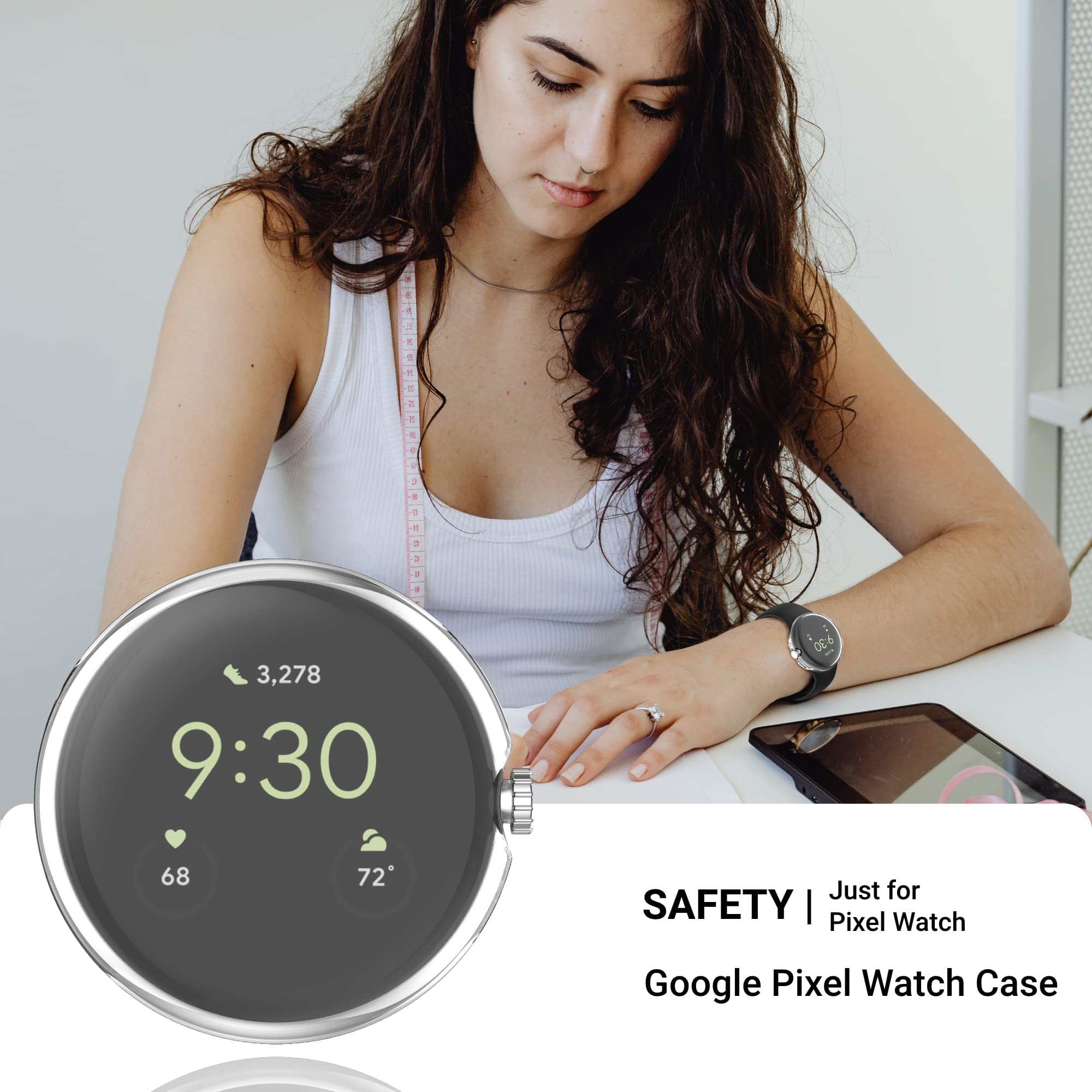 Soft TPU Plated Bumper Intended for Google Pixel Watch 2 Pixel Watch Screen Protector, Ultra-Thin for Pixel Watch2 Case Protective Full Cover - View 5 of 7