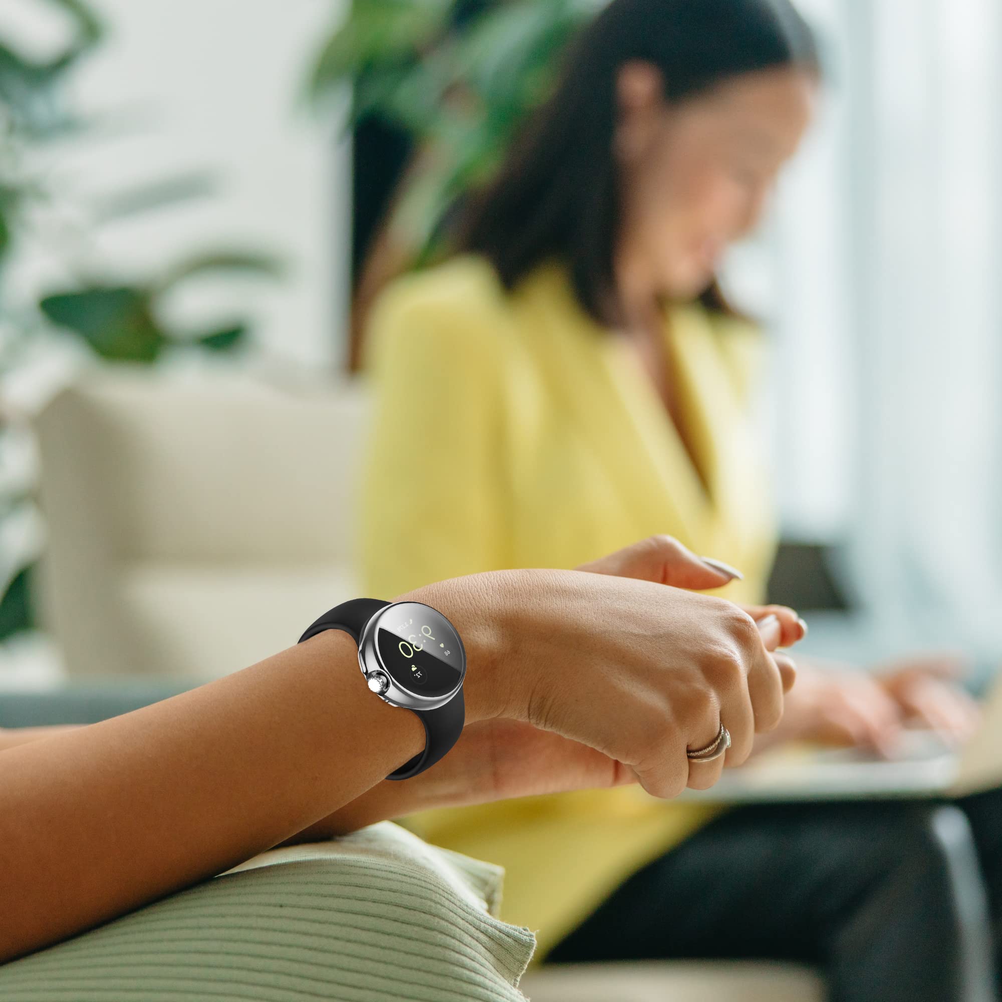 Soft TPU Plated Bumper Intended for Google Pixel Watch 2 Pixel Watch Screen Protector, Ultra-Thin for Pixel Watch2 Case Protective Full Cover - View 7 of 7