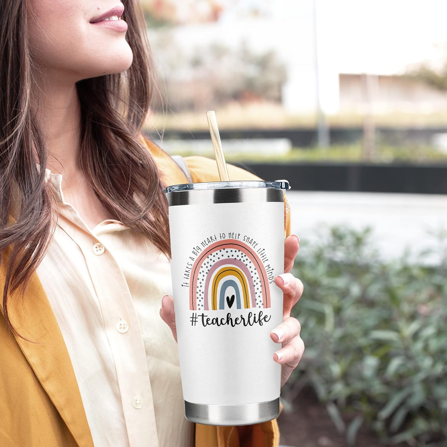 DUNKMATE DUNKMATE Teacher Appreciation Gifts 20 Oz Stainless Steel Tumbler Perfect for Women Back to School Birthday Thank You Gift Ideas - View 5 of 6