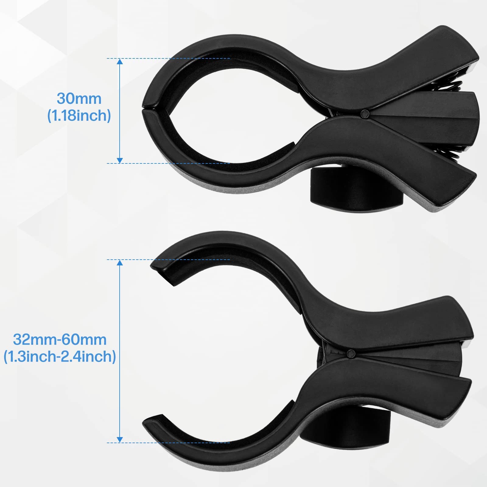 BILIONE 4pcs Versatile Microphone Clip, Adjustable Mic Holder for Microphones with Outer Diameter Range 1.26" from 2.3", with 5 8" Male to 3 8" - View 3 of 7
