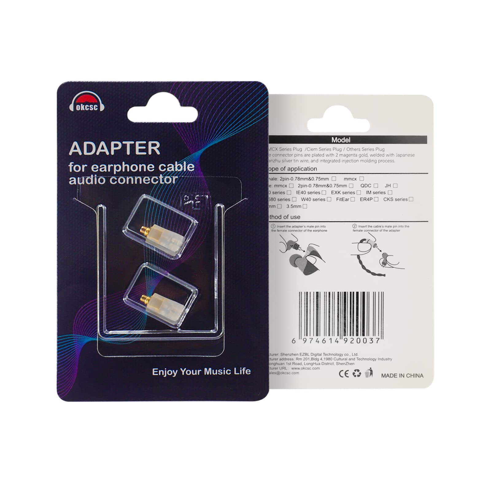 okcsc MMCX Adapter Female for KZ AS10 TRN V80 ES4 ED16 ZS5 ZS6 ZSR ZST ZS10 Earphone Work for MMCX Cable to Connected with KZ Series 0.78 0.75 - View 7 of 7