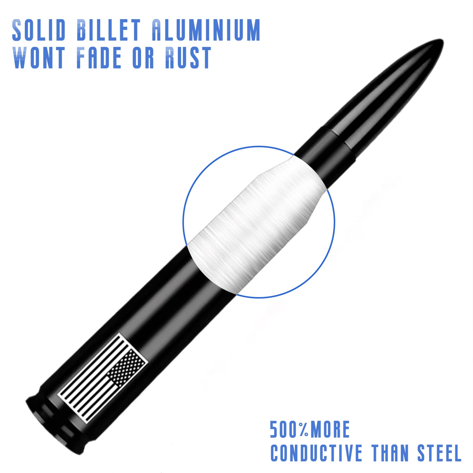 HVSTTPK American Flag Car Truck Antenna and Valve Stem Caps Universal Mast for GM Chevy Ford Heavy Duty Pickup Trucks Accessories - View 5 of 9