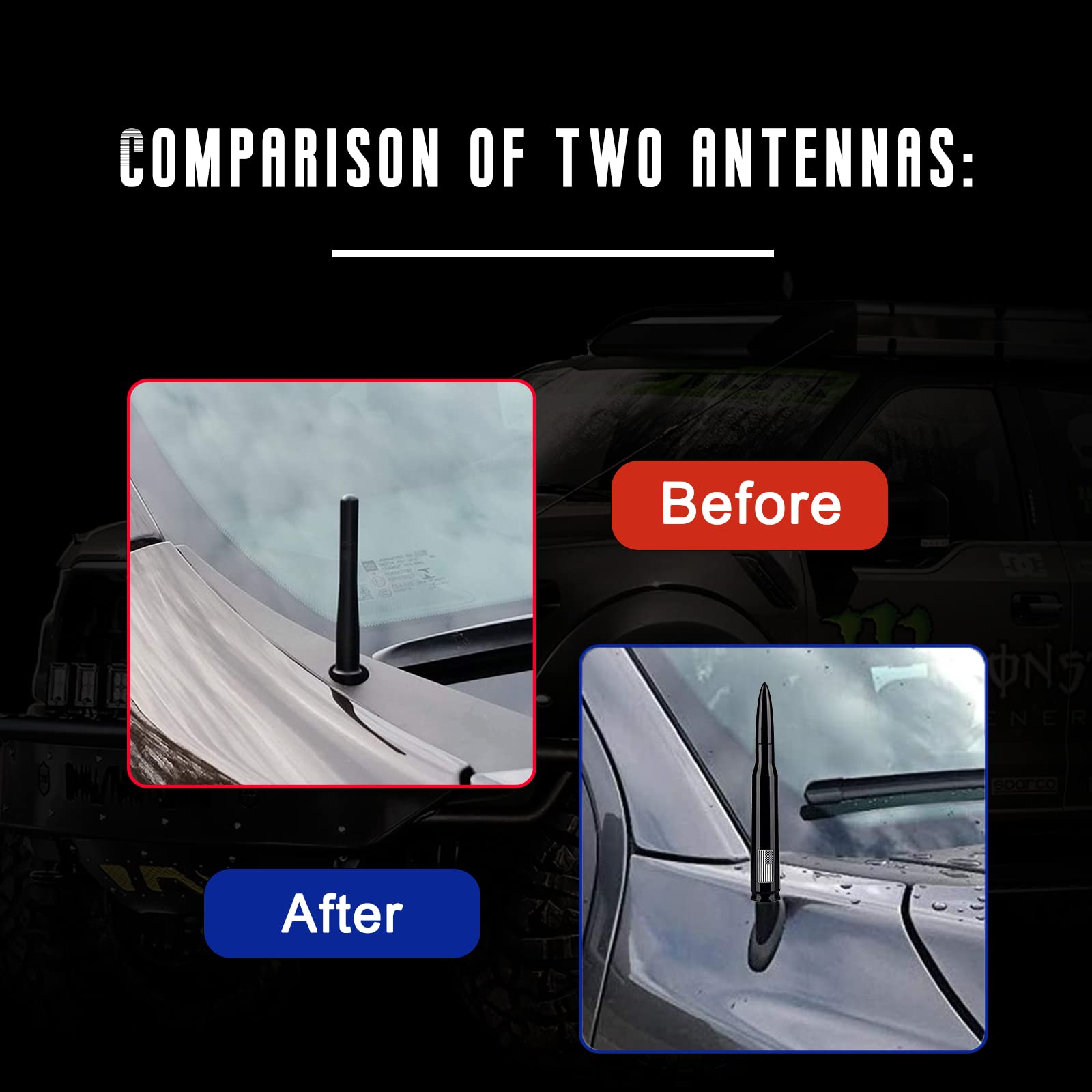 HVSTTPK American Flag Car Truck Antenna and Valve Stem Caps Universal Mast for GM Chevy Ford Heavy Duty Pickup Trucks Accessories - View 7 of 9