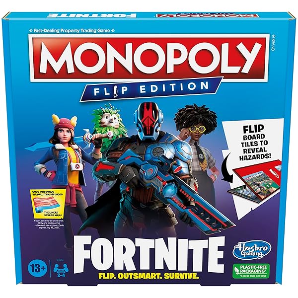 Hasbro Gaming Monopoly Flip Edition: Fortnite Board Game for Teens & Adults - 2-4 Players Fun!