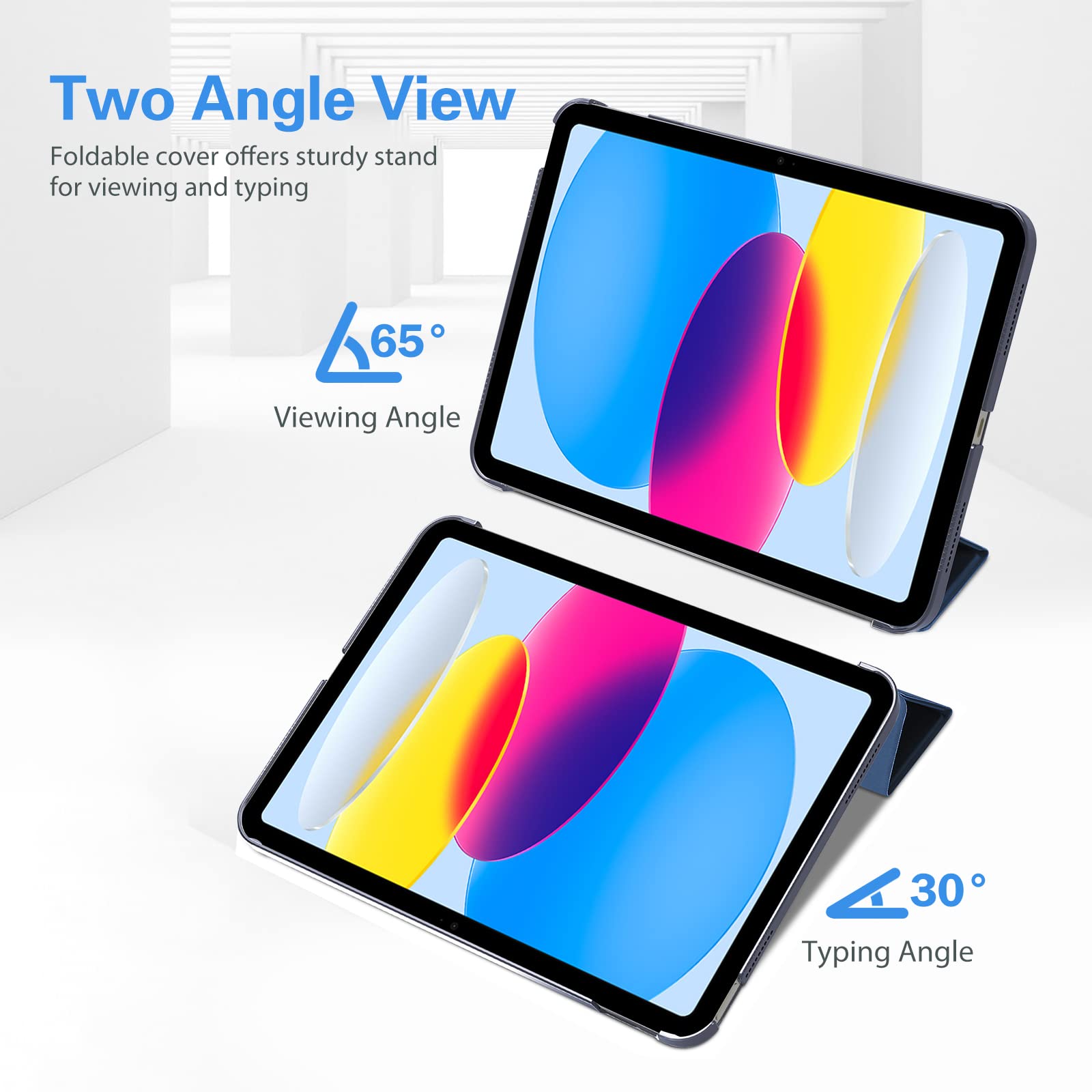 ProCase ProCase Slim Smart Cover for iPad 11th Generation 11 Inch and 10th Generation 10.9 Inch Dark Blue with Touch ID Auto Wake Sleep Support - View 5 of 8