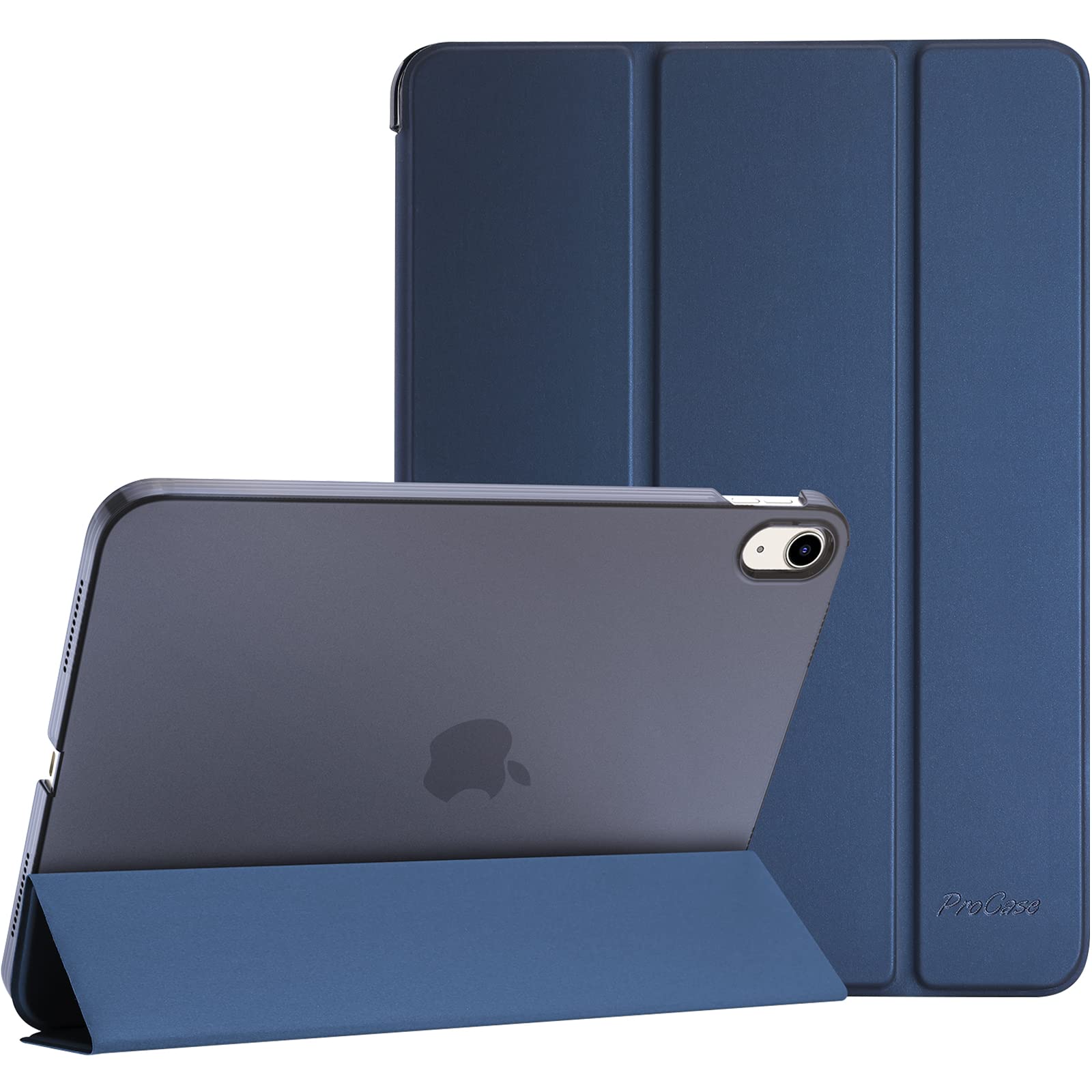 ProCase Slim Smart Cover for iPad 11th Generation 11 Inch and 10th Generation 10.9 Inch Dark Blue with Touch ID Auto Wake Sleep Support