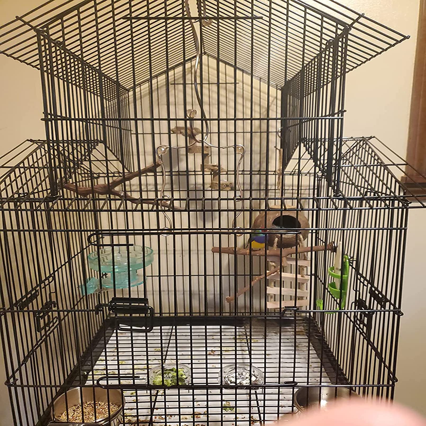 PINVNBY PINVNBY Natural Grape Wood Bird Perch Set with 4 Bird Toys for Parakeets Lovebirds Budgies Cockatiels and Finches - View 8 of 8