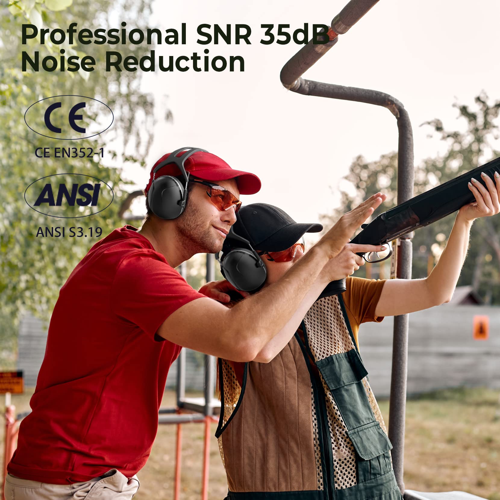 Onhear SNR35dB Hearing Protection Ear Muffs for Noise Reduction and Safety Ideal for Shooting Mowing Autism Sleeping with Storage Bag - View 4 of 8