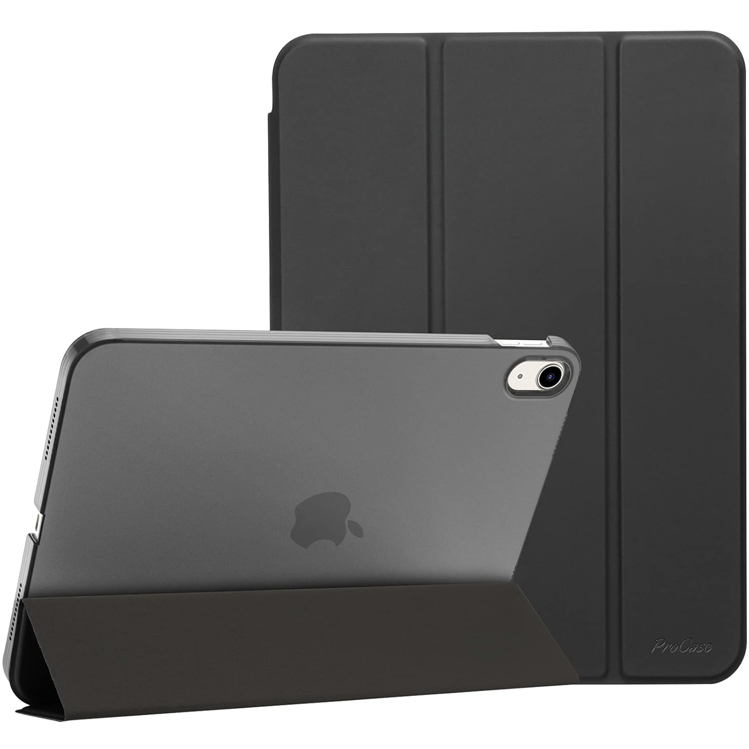 ProCase Slim Smart Cover for iPad 11th Generation 2025 and 10th Generation 2022 with Translucent Hard Shell Back and Touch ID Support Shadowblack