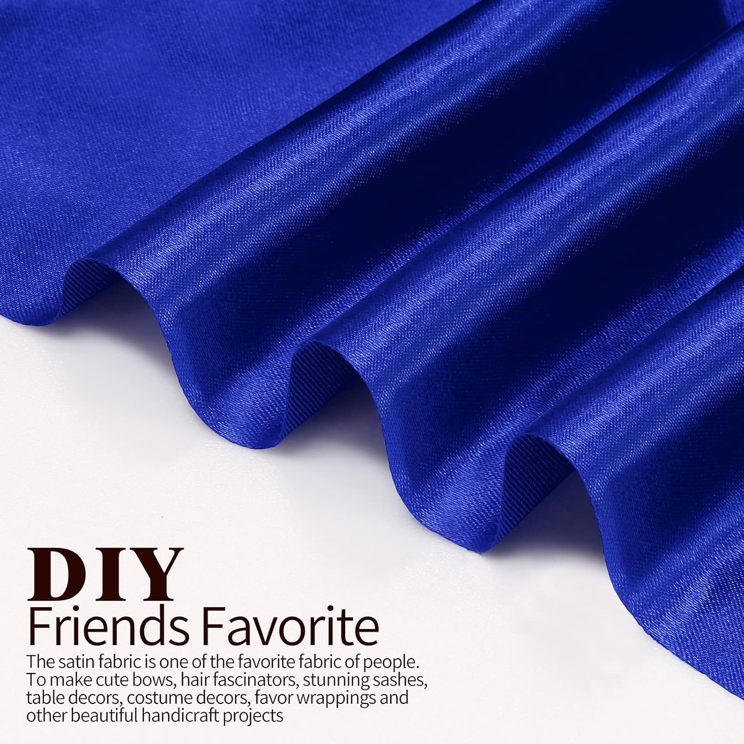 Horbaunal Horbaunal Royal Blue Satin Fabric 60 Inch Wide Soft Charmeuse for Wedding Dress DIY Craftings Costumes 10 Yard - View 2 of 9