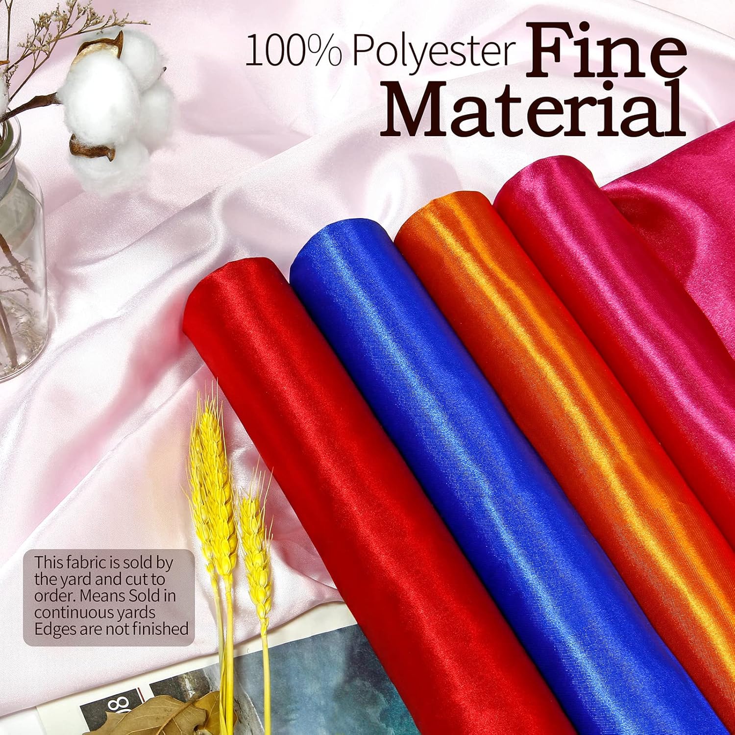 Horbaunal Horbaunal Royal Blue Satin Fabric 60 Inch Wide Soft Charmeuse for Wedding Dress DIY Craftings Costumes 10 Yard - View 5 of 9